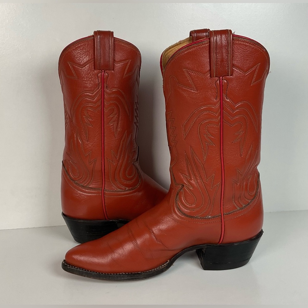 Vintage Tony Lama Cowboy Boots | Gold Label | Tooled Inlay | 6.5 C | Women’s 7.5 - Picture 13 of 16